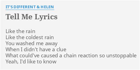 it's different & helen tell me lyrics